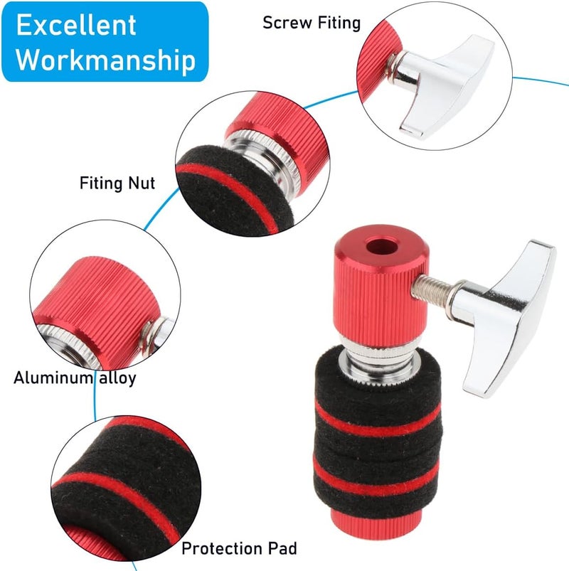 Fiozinx Hi-hat Clutch, Hi Hat Stand for 6 mm Rod, Aluminum Hi-hat Clutch Cymbal Standard Hi-Hat Stands for Jazz Drum Parts Accessories, Red - Image 2